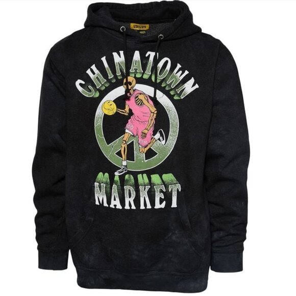 3/$60 Chinatown Market Peace Basketball Skull Graphic Smiley Original Hoodie XL - Picture 1 of 4